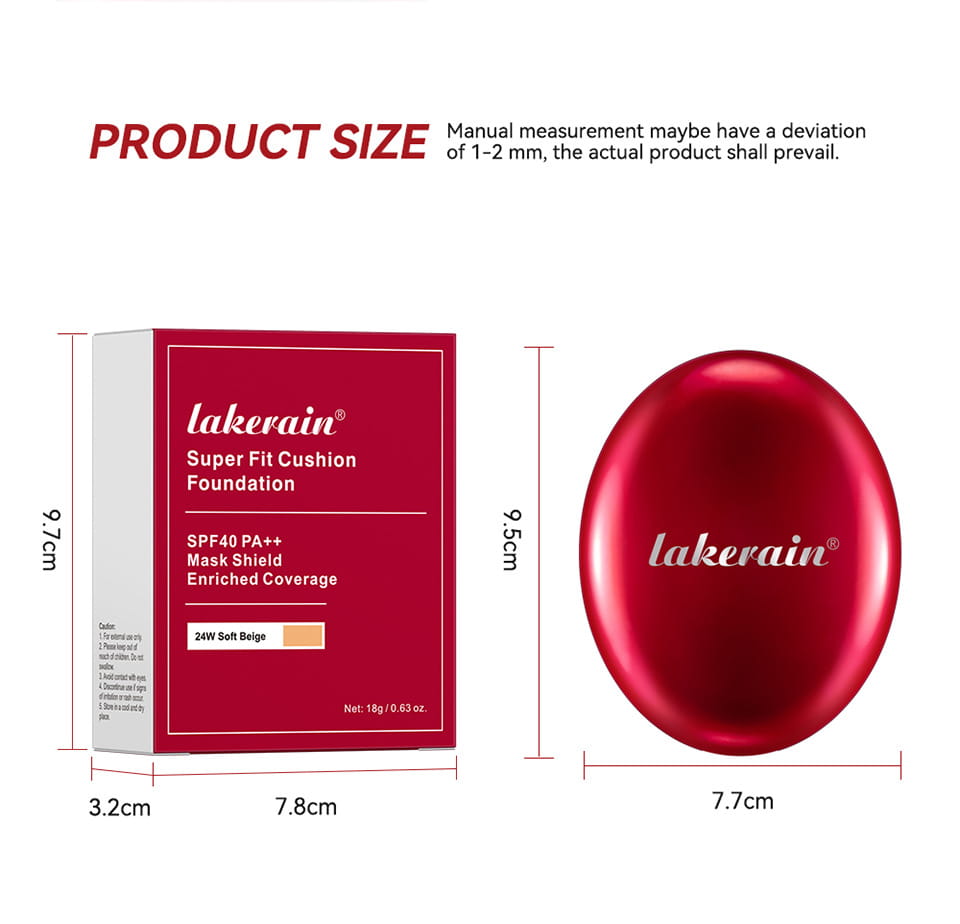 Lakerain Air Cushion Red Shell Foundation Light Natural Concealer Cold