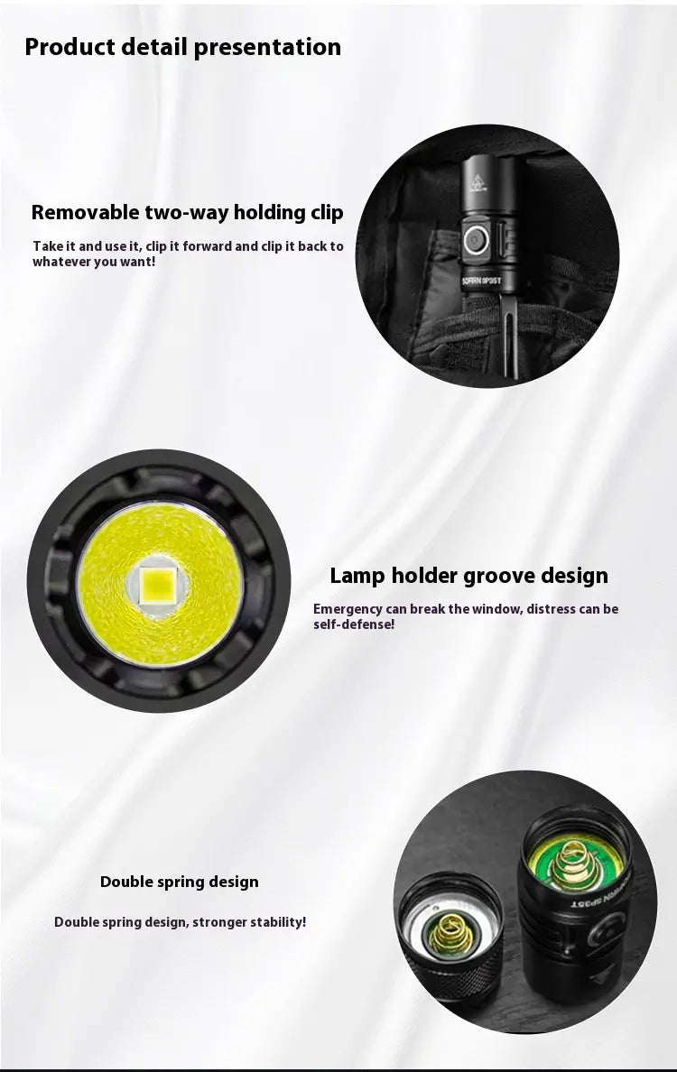 40W Black Battery Flashlight for Outdoor Camping Equipment and Long Shot Outdoors