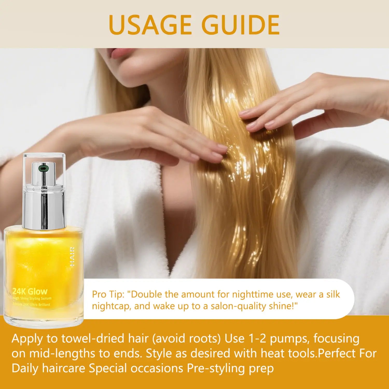 Juuksehoolduse eeterlik õli frizzi juhtimiseks ja kuldlindi töötlemiseks