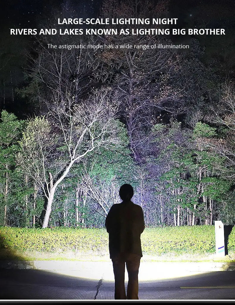 Outdoor USB Rechargeable Wolf Tooth Stick Self Defense Flashlight