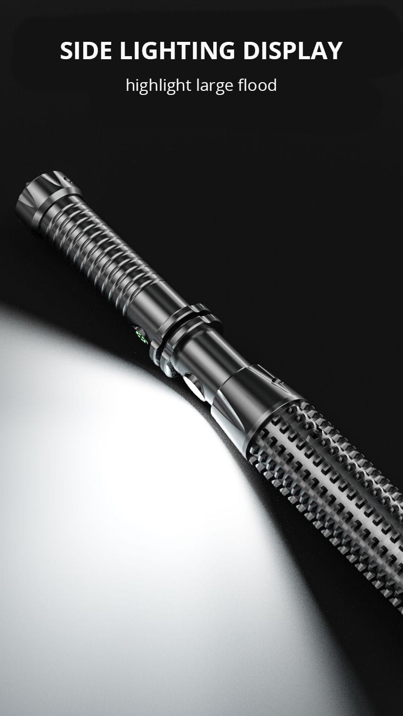 Outdoor USB Rechargeable Wolf Tooth Stick Self Defense Flashlight