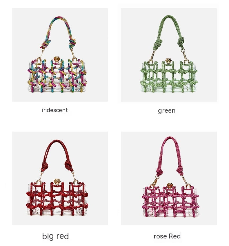 Champagne Gold Rainbow Color Hard Acrylic Suitcase for Shiny Rhinestone Banquets