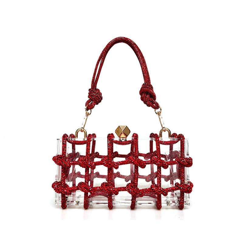 Champagne Gold Rainbow Color Hard Acrylic Suitcase for Shiny Rhinestone Banquets