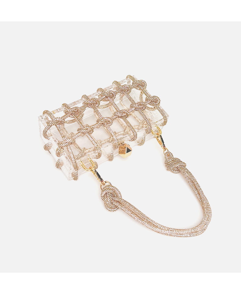 Champagne Gold Rainbow Color Hard Acrylic Suitcase for Shiny Rhinestone Banquets