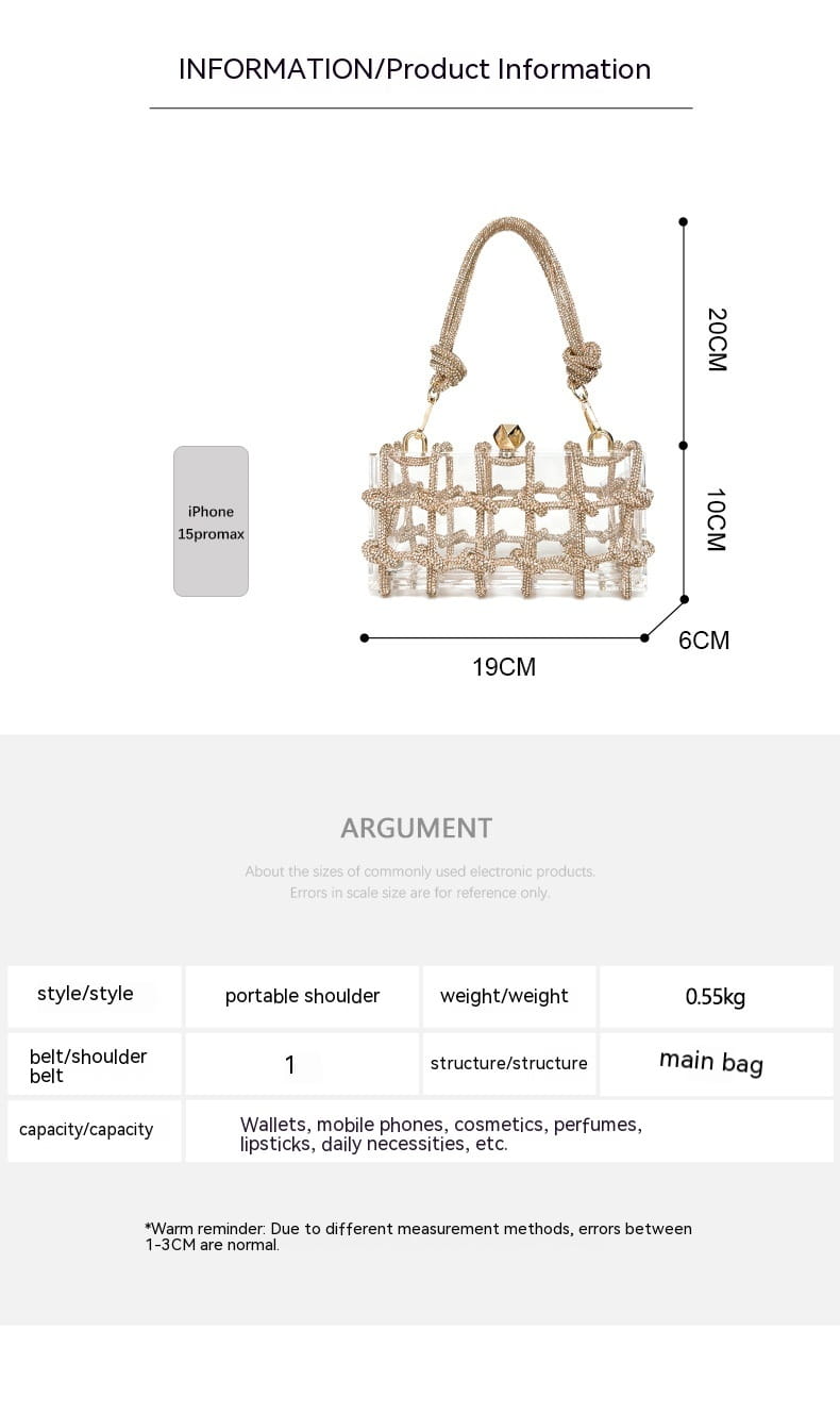 Champagne Gold Rainbow Color Hard Acrylic Suitcase for Shiny Rhinestone Banquets