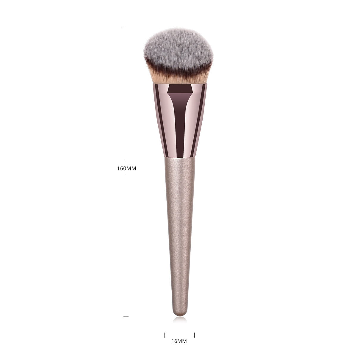 Makeup Brush Set in Champagne Gold with Wooden Handle and Nylon Bristles