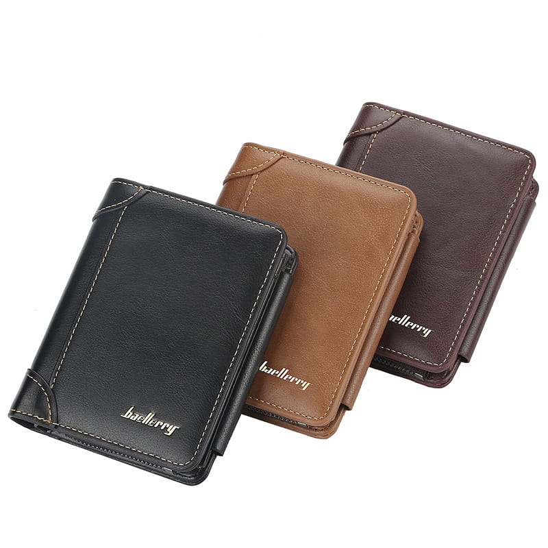 Men’s Leather Wallet with Solid Color Synthetic Lining for United States Buyers
