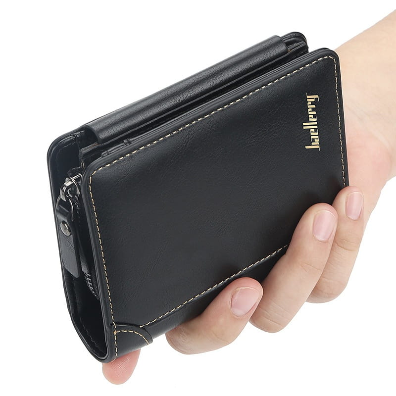 Men’s Leather Wallet with Solid Color Synthetic Lining for United States Buyers