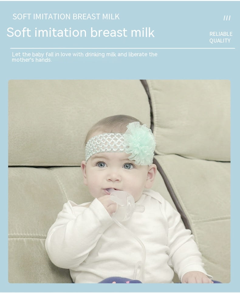 Silicone Baby Bottle 250ml with Orange and Green Designs for the United States