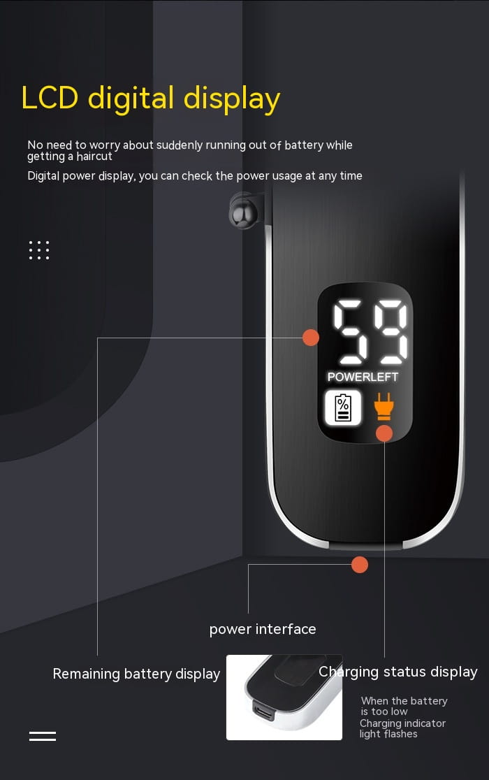 Power Charging Dual-Purpose Scissors with Digital Display and Oil Head Engraving
