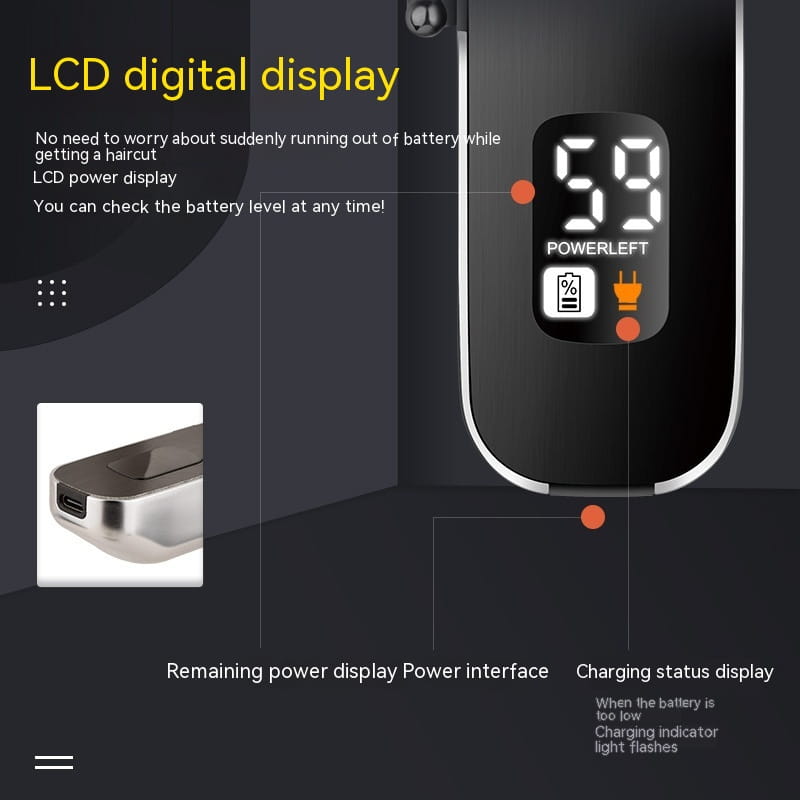 Power Charging Dual-Purpose Scissors with Digital Display and Oil Head Engraving