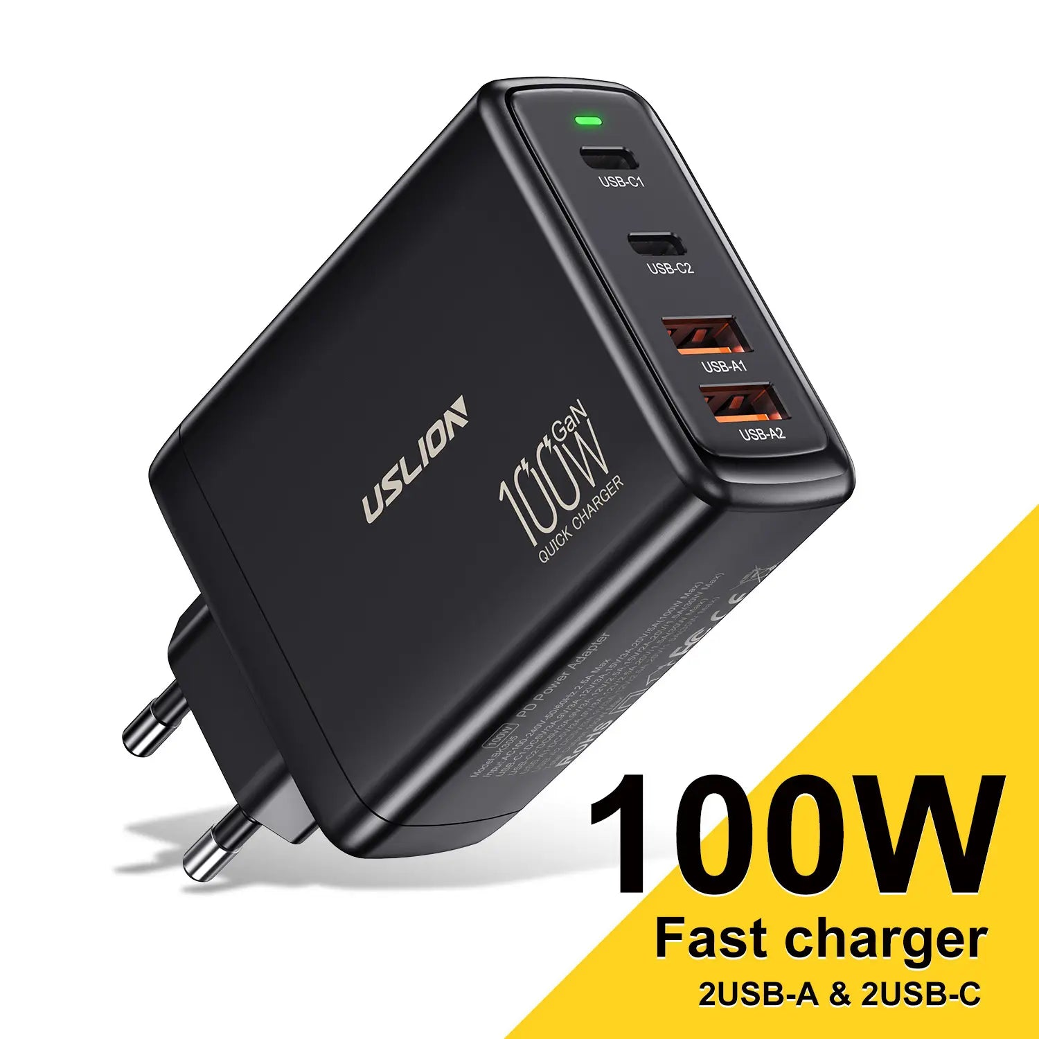 100W Gallium Nitride 4-port Fast Charging Charger