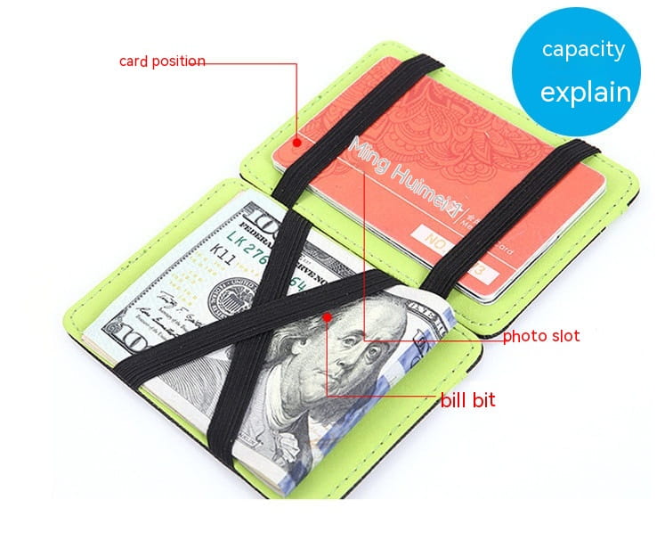 United States Cross Pattern PU Leather Money Clip for Men and Women
