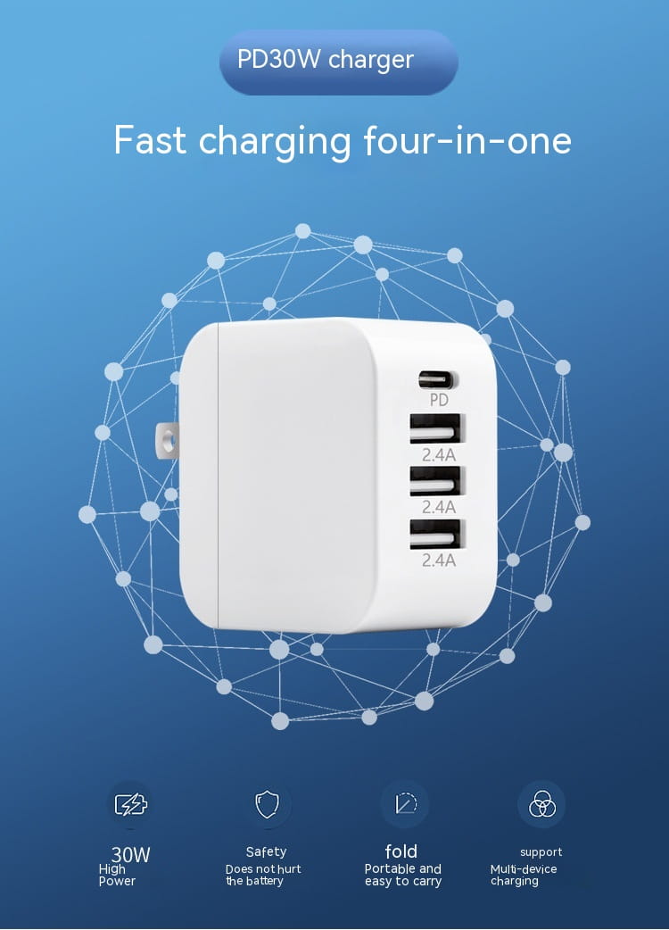 Universal USB Charging Plug for United States and Japanese Standards
