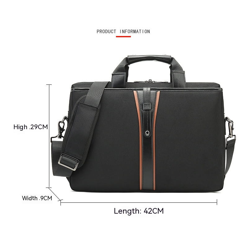 Black Waterproof Oxford Laptop and Tablet Bag with Soft Handle for iPad