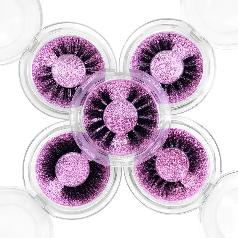 Mink Hair False Eyelashes Round Box Collection for Natural Lash Look