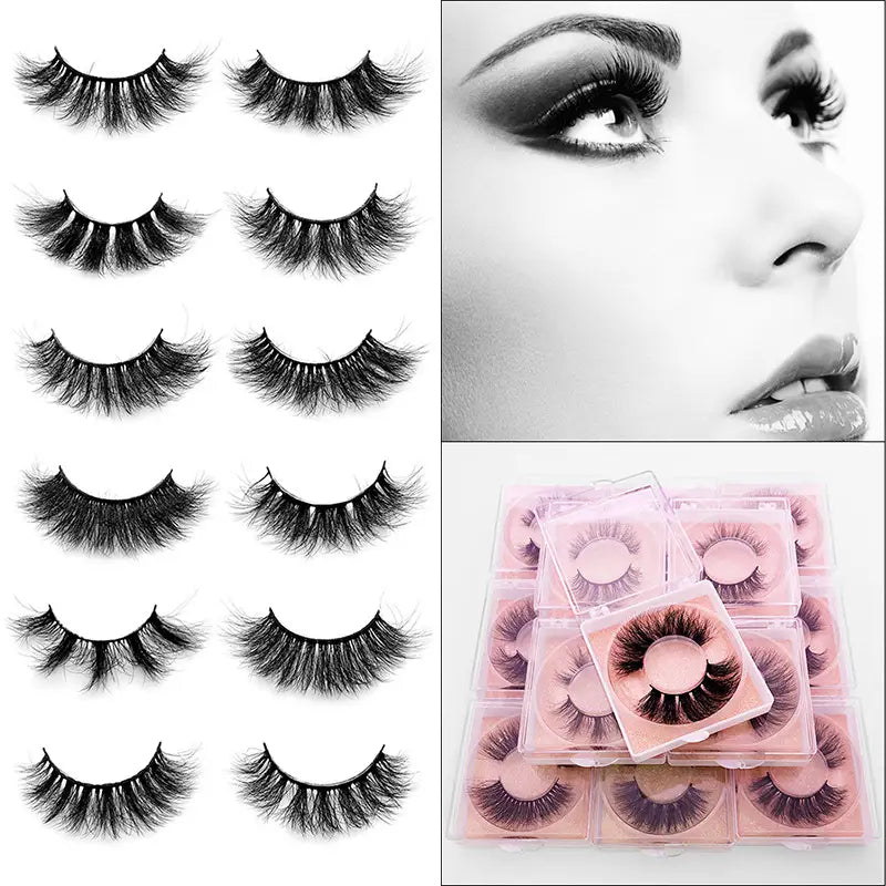 Mink Hair False Eyelashes Round Box Collection for Natural Lash Look