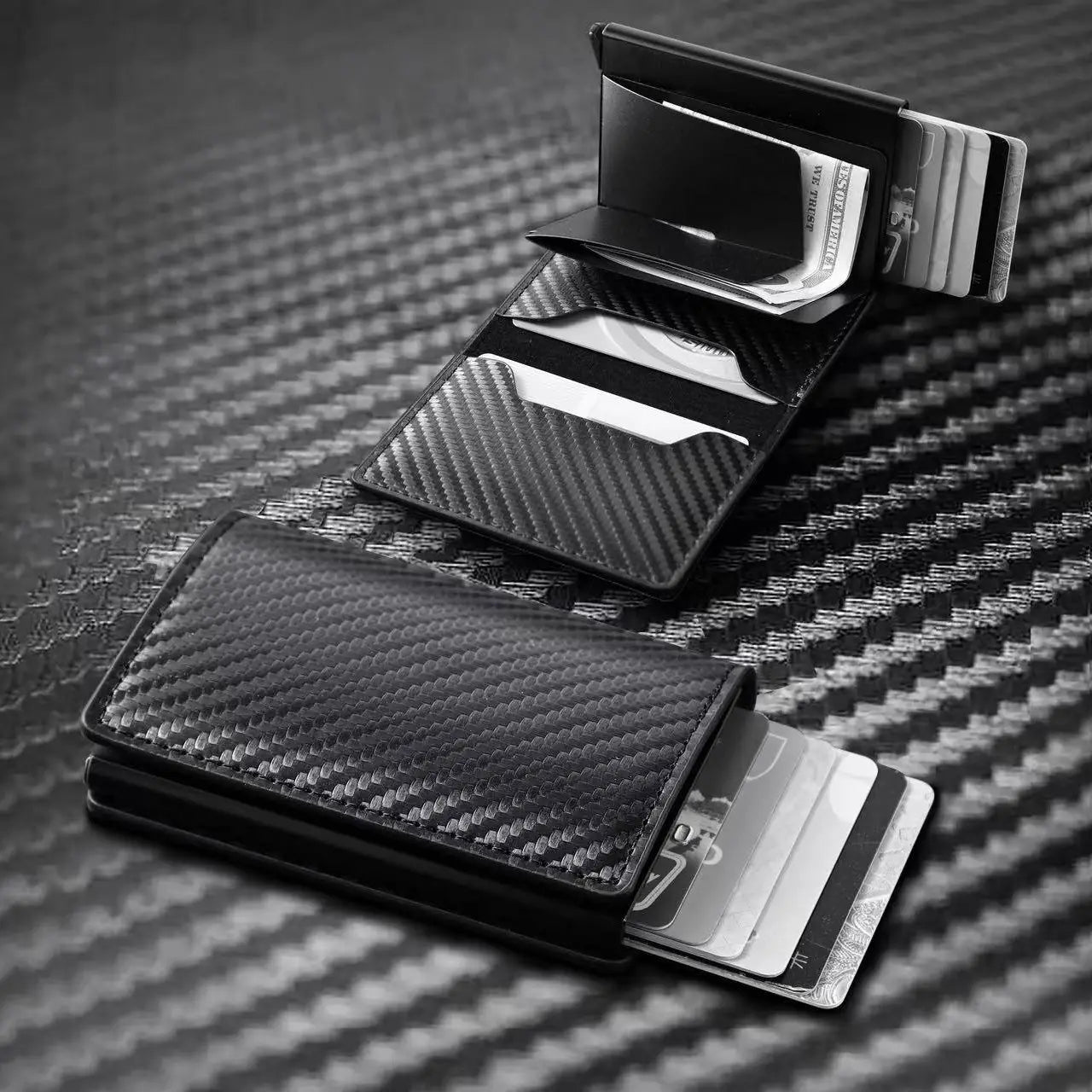 Carbon Fiber and PU Card Holder for United States CHF Markets