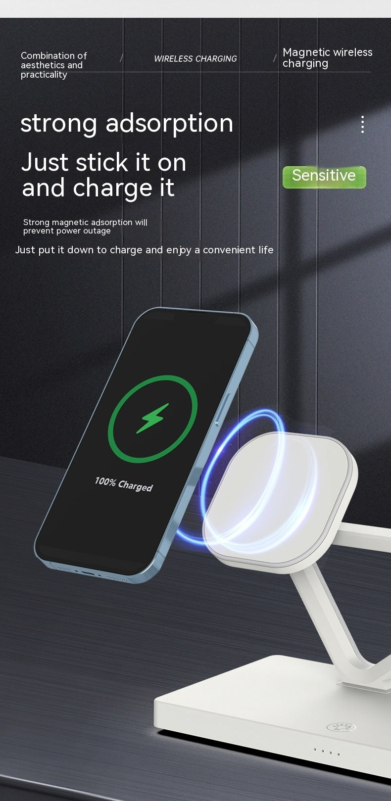 Five-in-one Multifunctional Magnetic Wireless Charger Night Light - Charge and Light Up Your Life with This Wireless