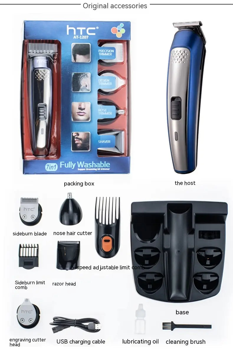 Hair Clipper with Washable Body and Precision Steel Blade