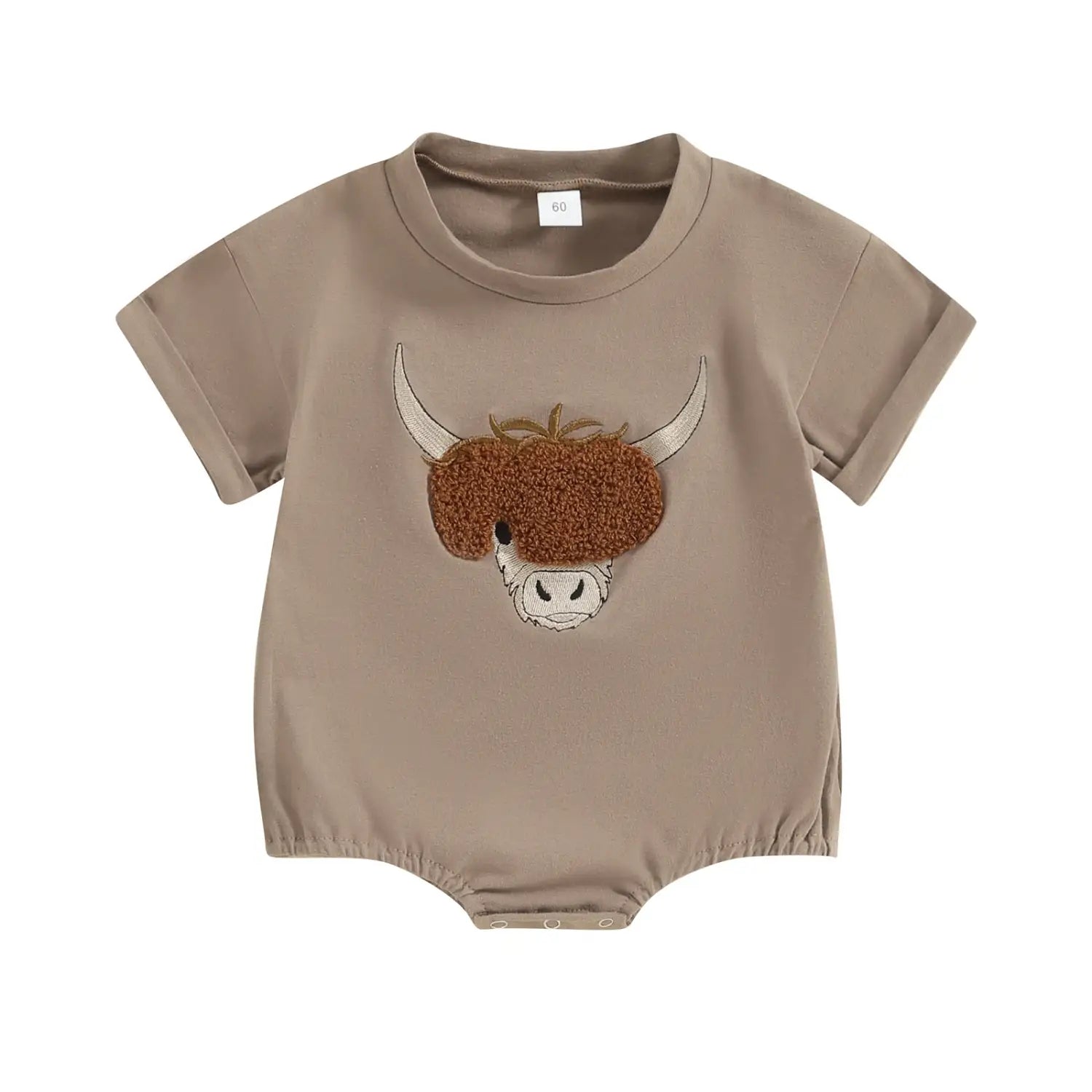 Children’s Cow Element Embroidered Romper