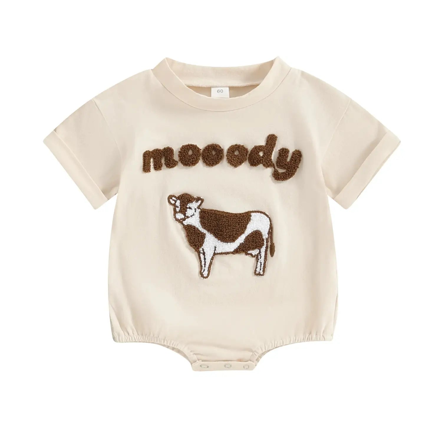 Children’s Cow Element Embroidered Romper