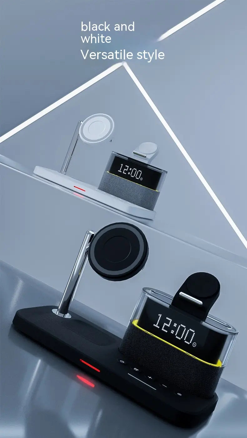 Universal USB Power Adapter for United States with Wireless Charging and Alarm Clock