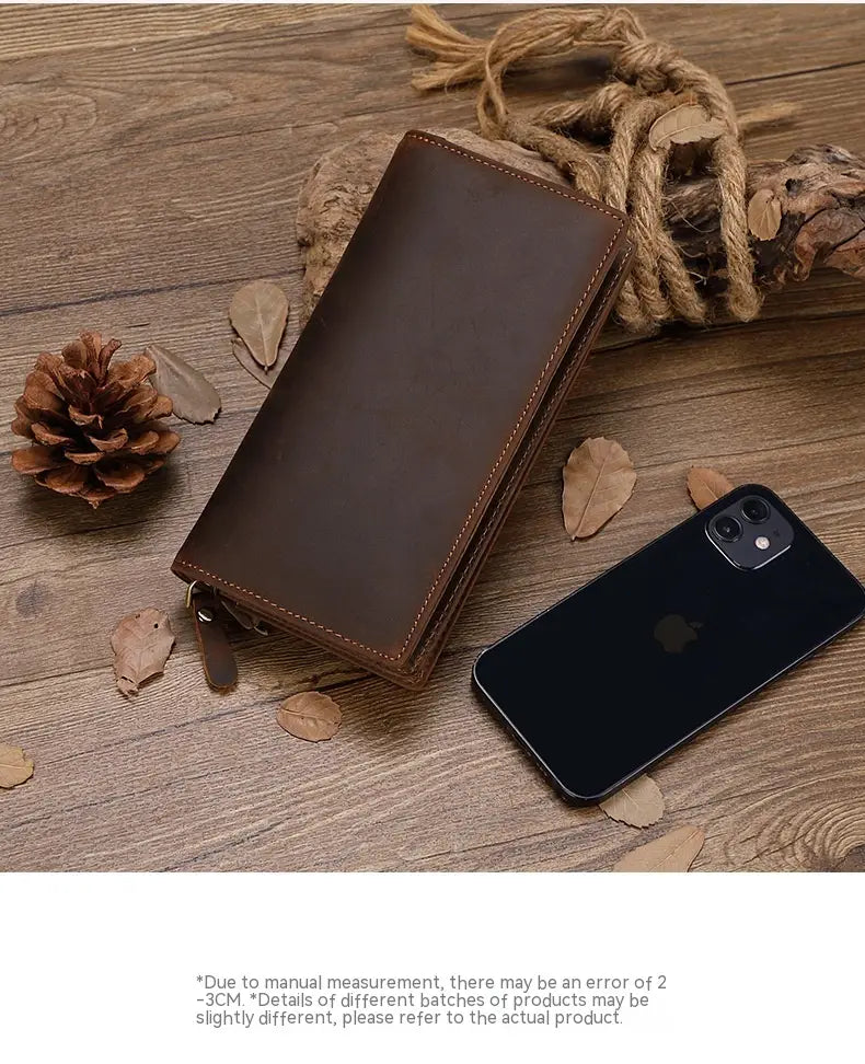 Retro European Leather Wallet with Polyester Lining for United States and CHF Buyers