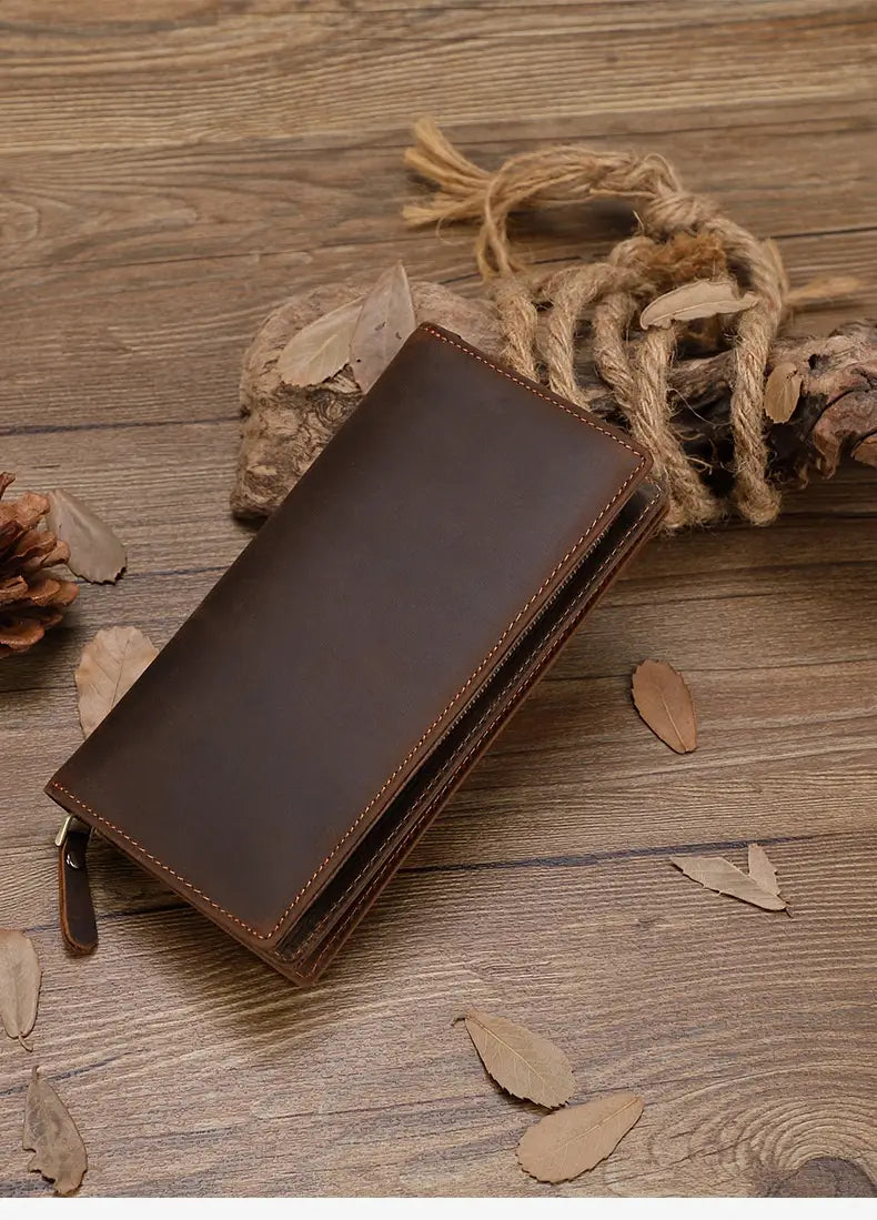 Retro European Leather Wallet with Polyester Lining for United States and CHF Buyers