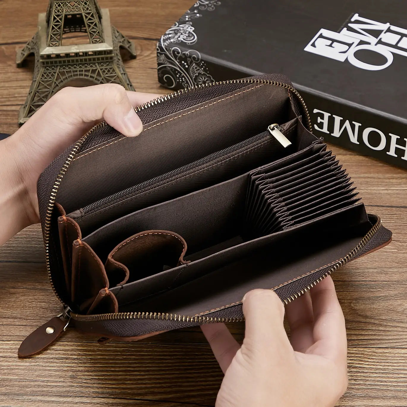 Brown Leather Wallet for Business and Daily Use in the United States
