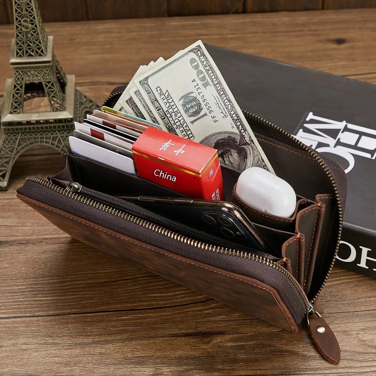 Brown Leather Wallet for Business and Daily Use in the United States