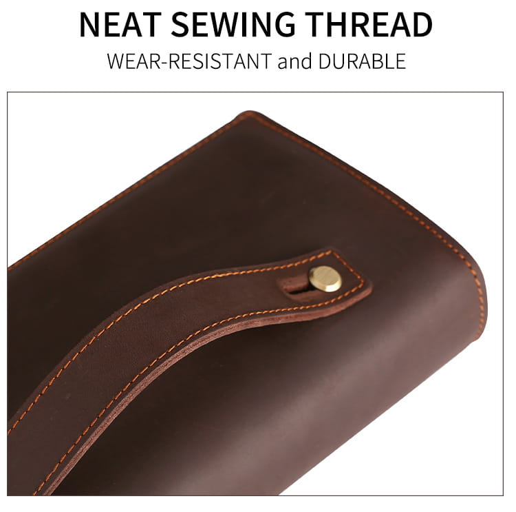 Retro Men’s Leather Clutch with Phone Wallet and Hand Held Design