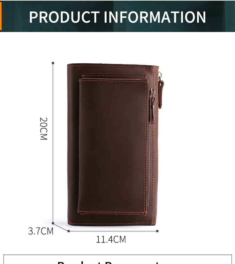 Retro Men’s Leather Clutch with Phone Wallet and Hand Held Design