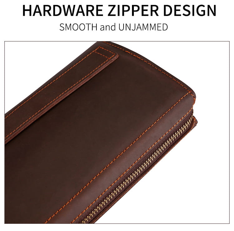 Retro Men’s Leather Clutch with Phone Wallet and Hand Held Design