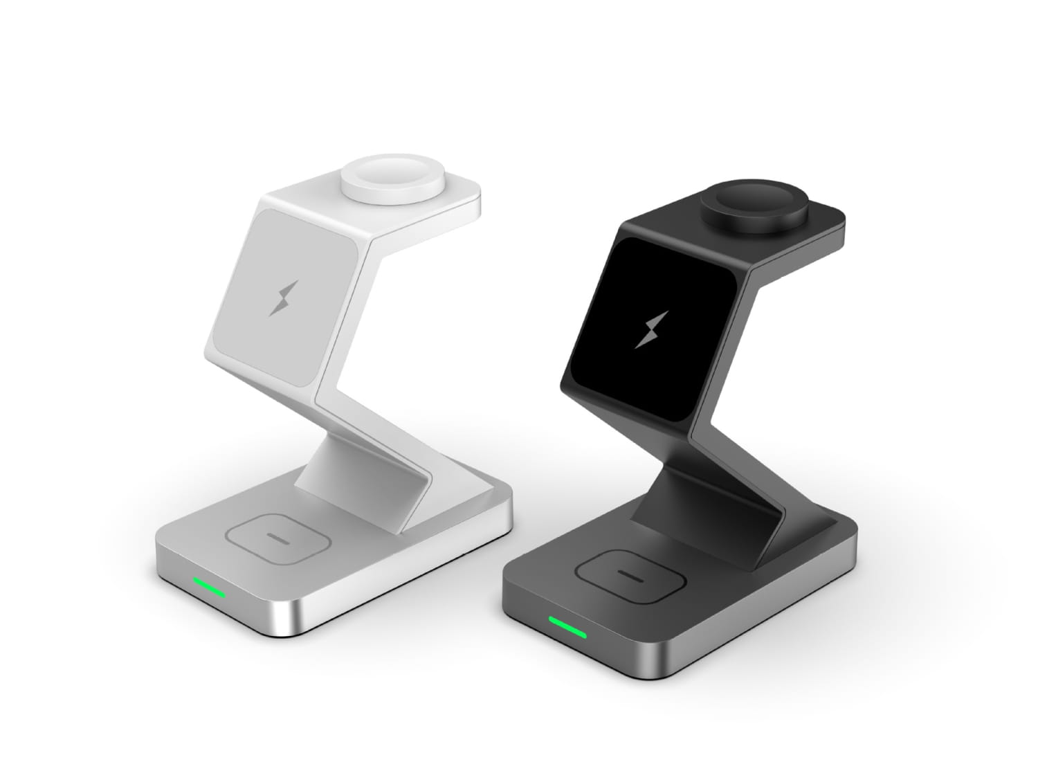 Magnetic Wireless Charger for Phone with USB Type-C Black and White