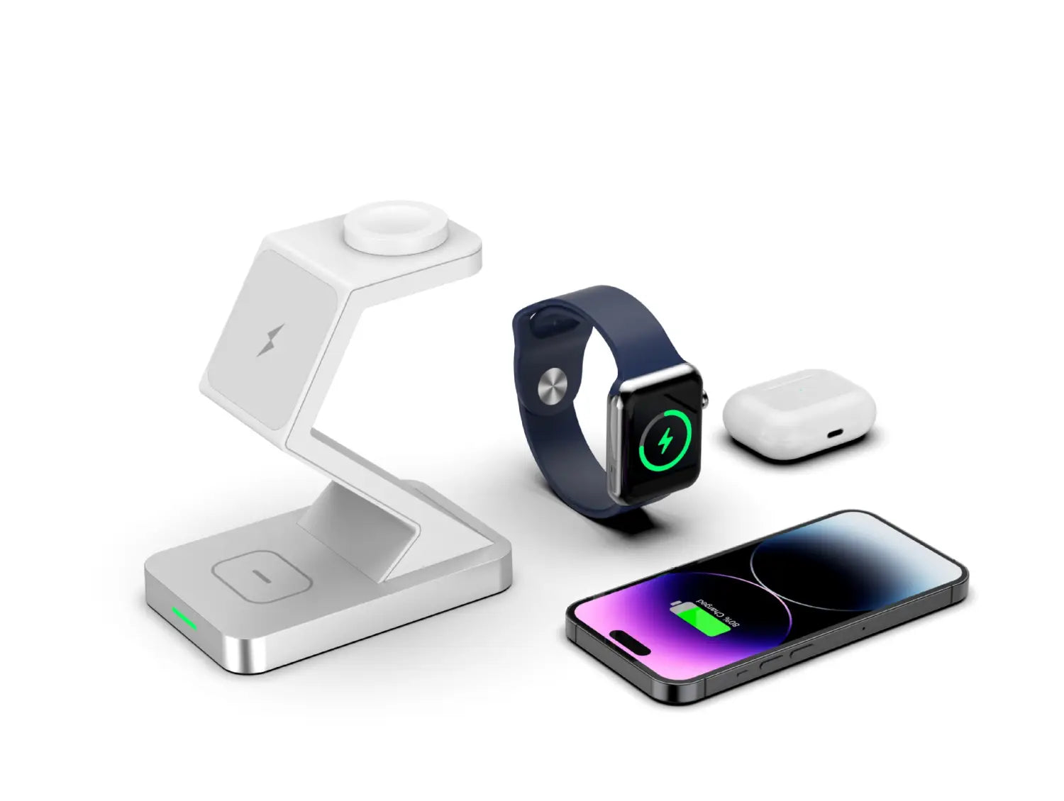 Magnetic Wireless Charger for Phone with USB Type-C Black and White