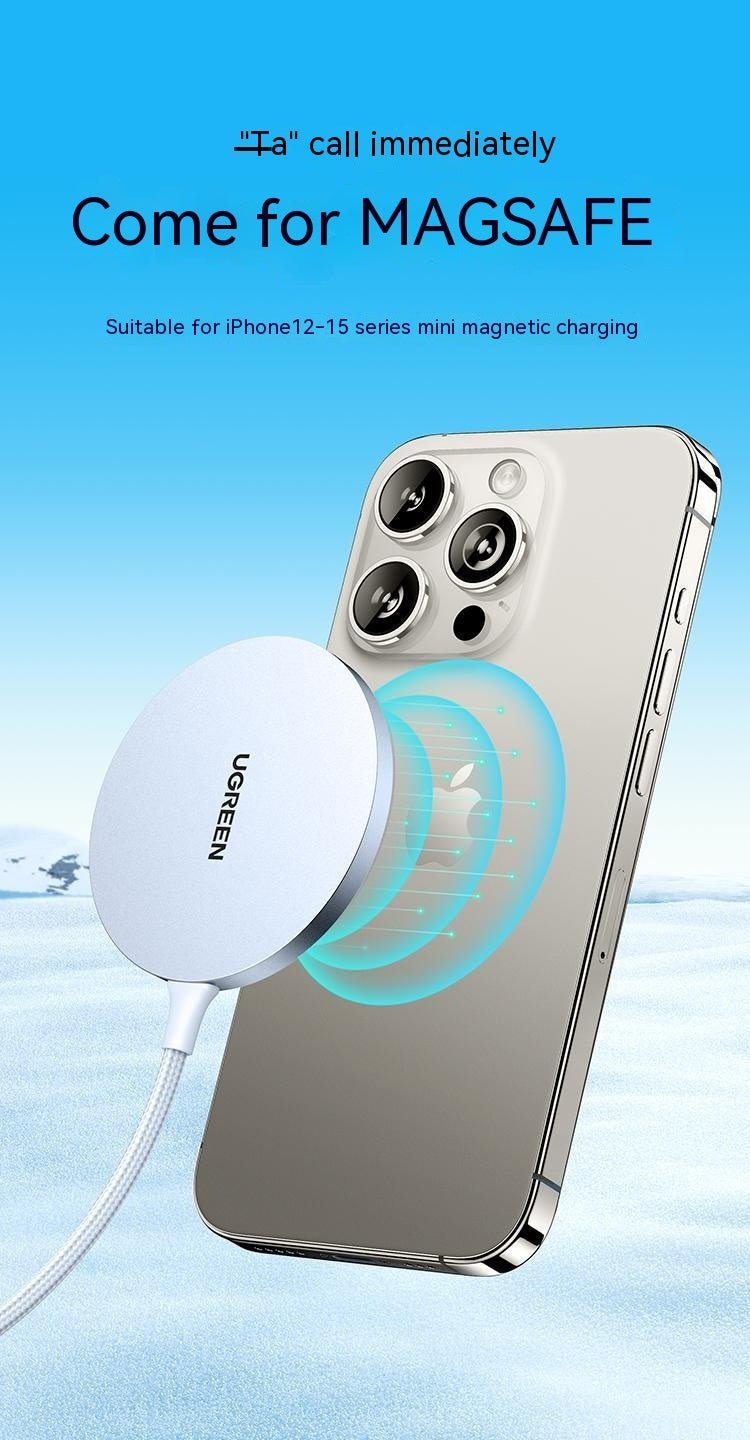 Wireless Charger Adsorbs Mobile Phone Magnetic Suction Weaving - Magnetic Wireless Charger That Really Sucks Your Phone