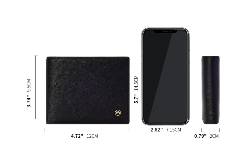 Leather Wallet with Polyester Lining in Dark Blue Black and Brown for United States Markets