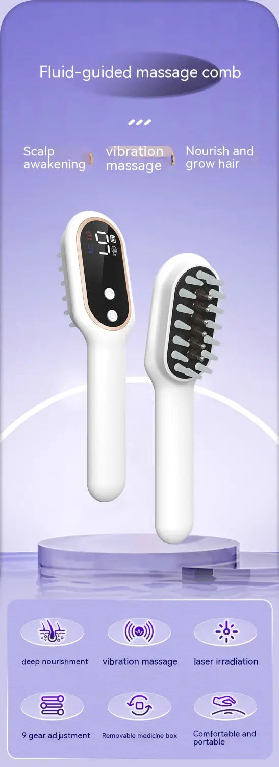 White 9 154 Scalp Medicine Feeder with Red Light Hair Massage Therapy