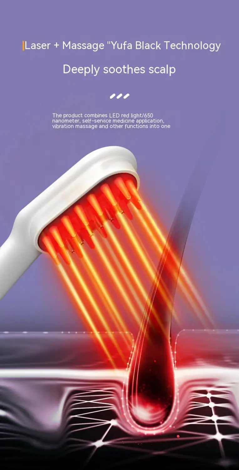 White 9 154 Scalp Medicine Feeder with Red Light Hair Massage Therapy