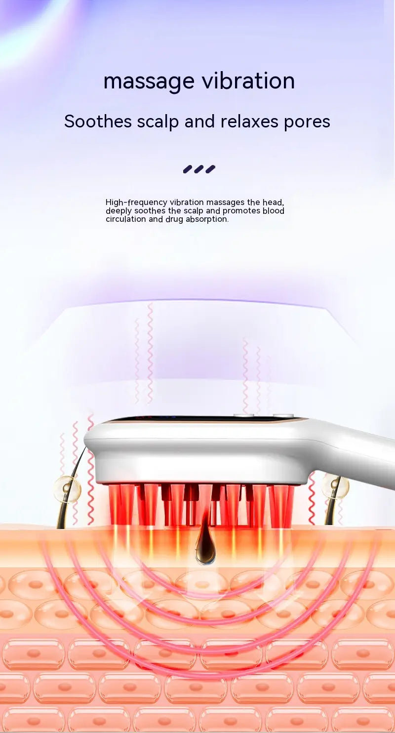 White 9 154 Scalp Medicine Feeder with Red Light Hair Massage Therapy