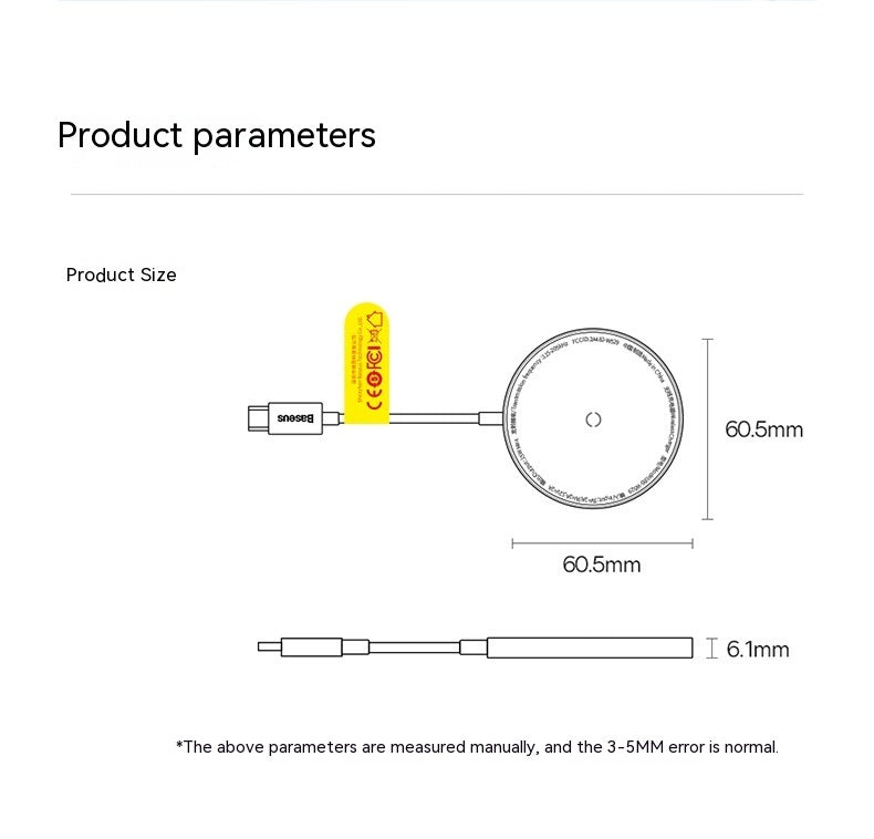 Minimalist Mini Magnetic Wireless Charger - Tiny Charger With Magnetic Power and Minimalist Flair