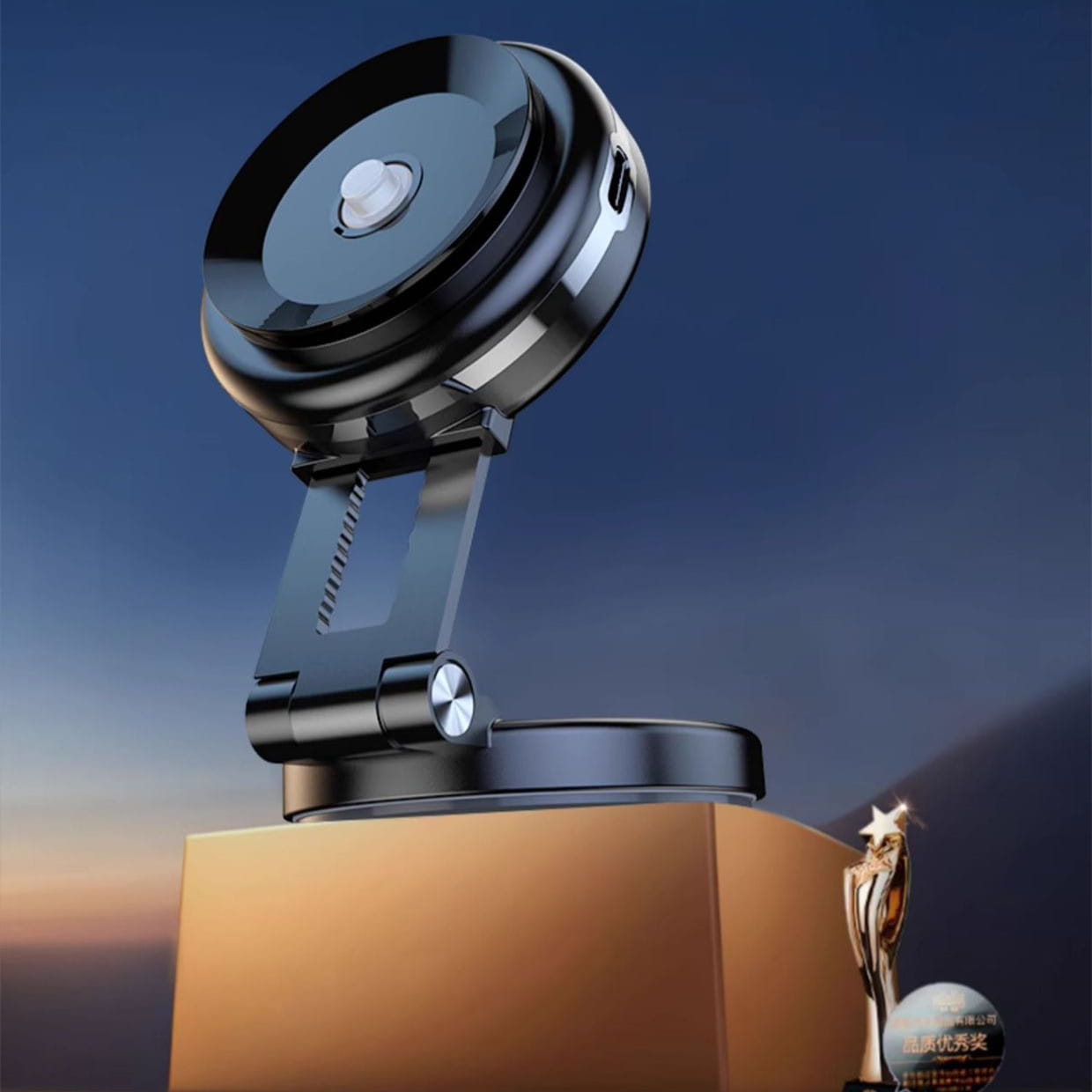 Double Suckered Vacuum Suction Cup Wireless Charger for Mobile Phones