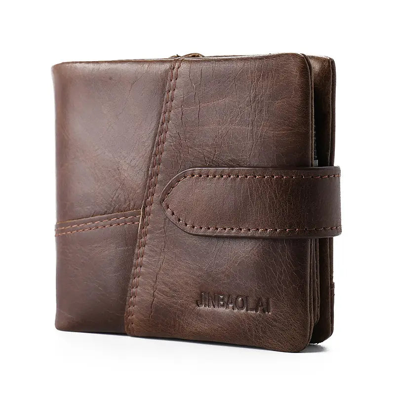 United States Leather Card Holder with Layer Cowhide and Folding Design