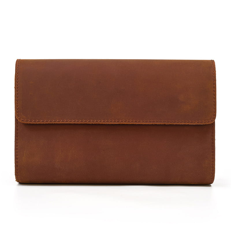 Brown Genuine Leather Wallet with Polyester Cotton Lining for the United States