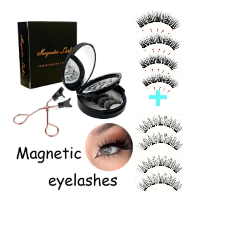 Magnetic False Eyelash Set with Clip and Curlers for Full Eyes