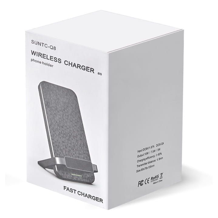 Black Wireless Charger with Charging AFC and Charge Bracket for Smartphones