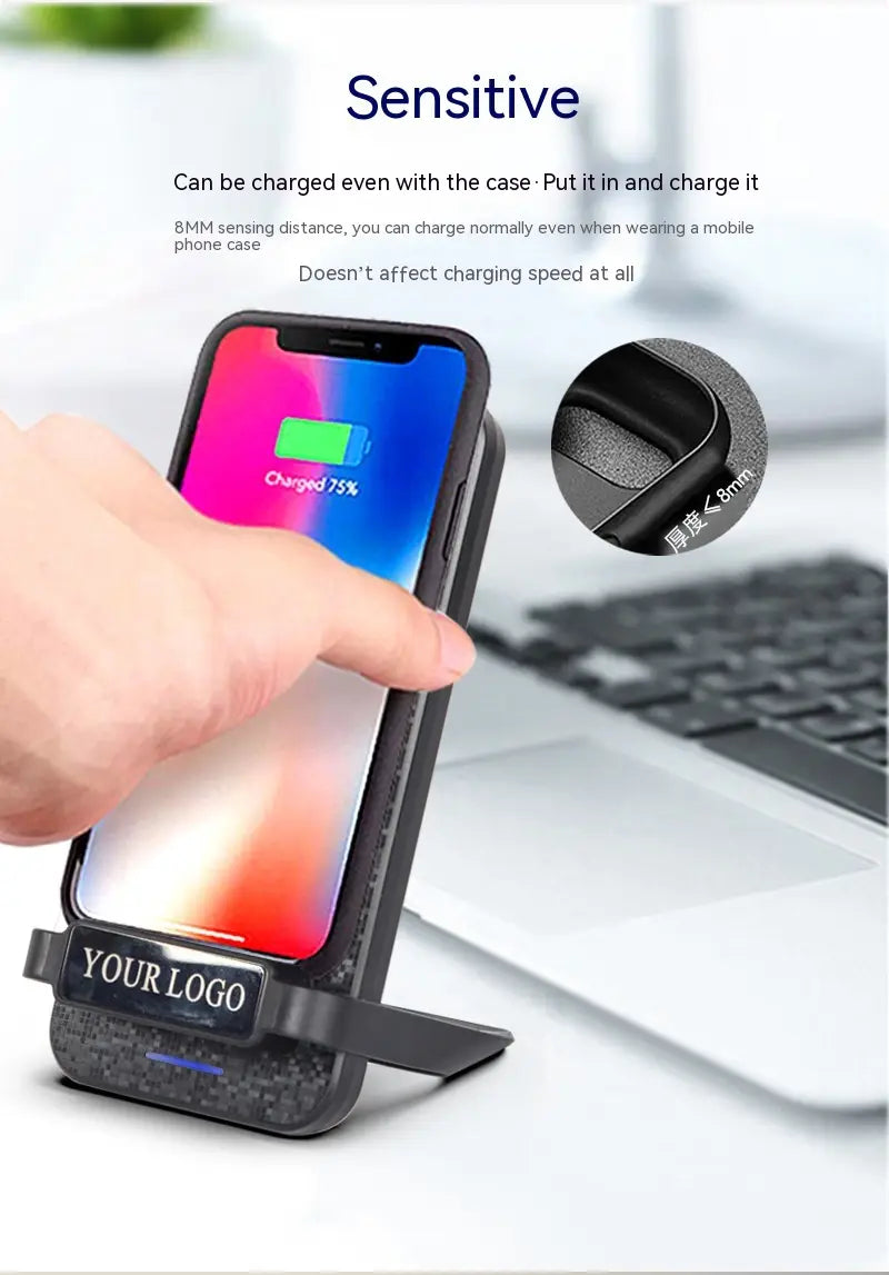 Black Wireless Charger with Charging AFC and Charge Bracket for Smartphones