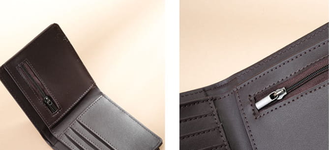 Black and Brown Short Wallet for the United States with CHF Compatibility