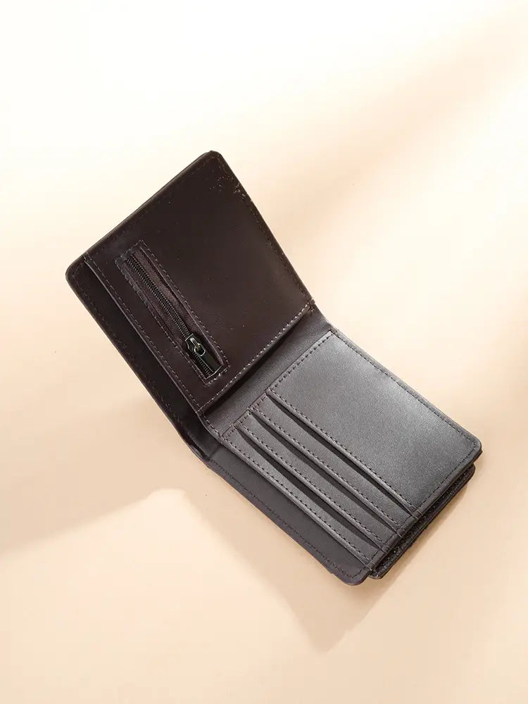 Black and Brown Short Wallet for the United States with CHF Compatibility